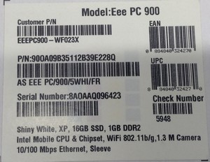 Asus : Eee PC 900